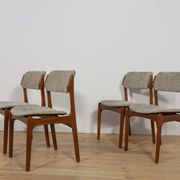 Mid-Century Model 49 Dining Chairs in Teak by Erik Buch for Odense Machine Gunning, 1960s, Set of 4