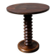French sculptural turned oak pedestal side table, 1960s