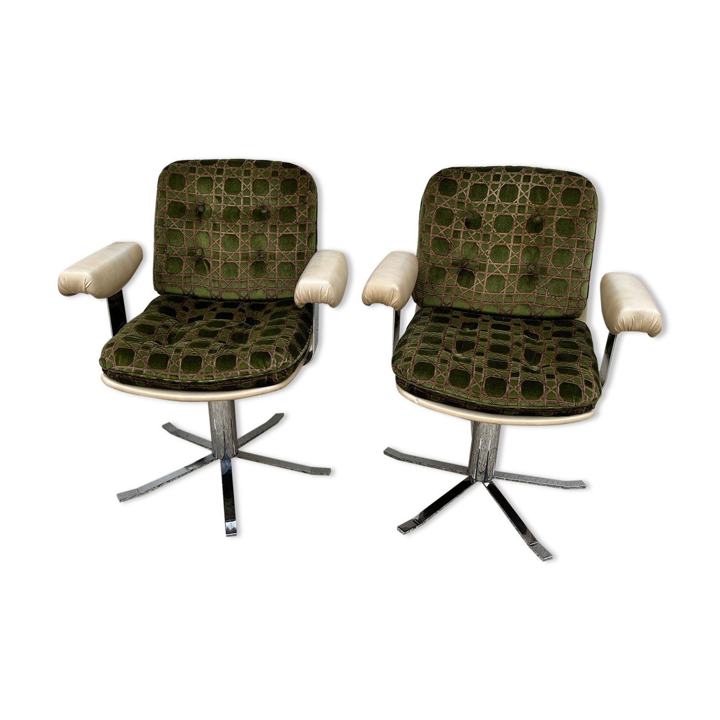 Set of two swivel chairs