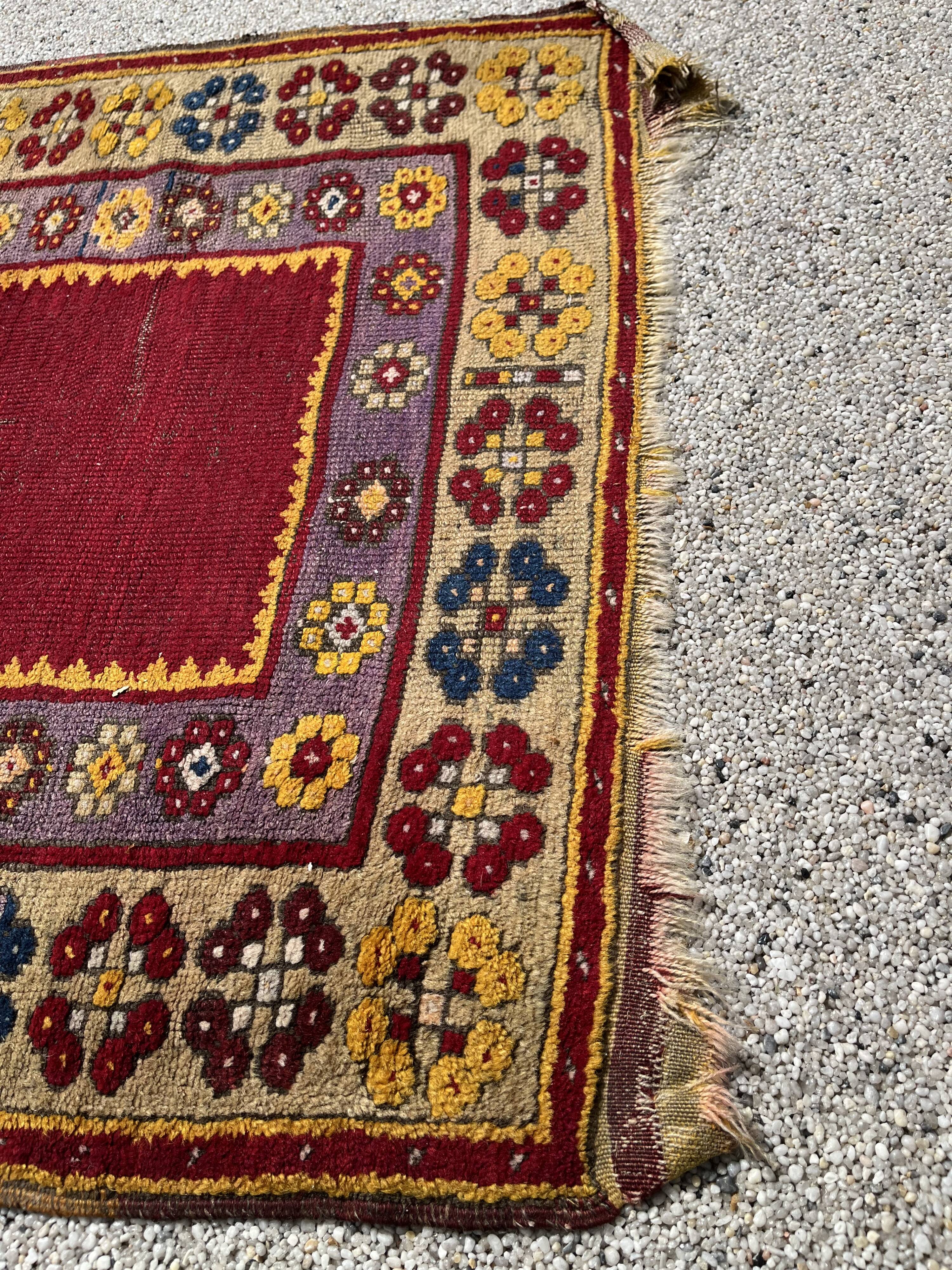 Turkish carpet of konya village / anatolian 19th