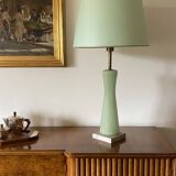 Mid-century modern green Murano glass Table lamp, Barovier & Toso style  Italy, 1940s