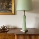 Lampe de table vintage moderne en verre de Murano vert, style Barovier & Toso  Italie, 1940