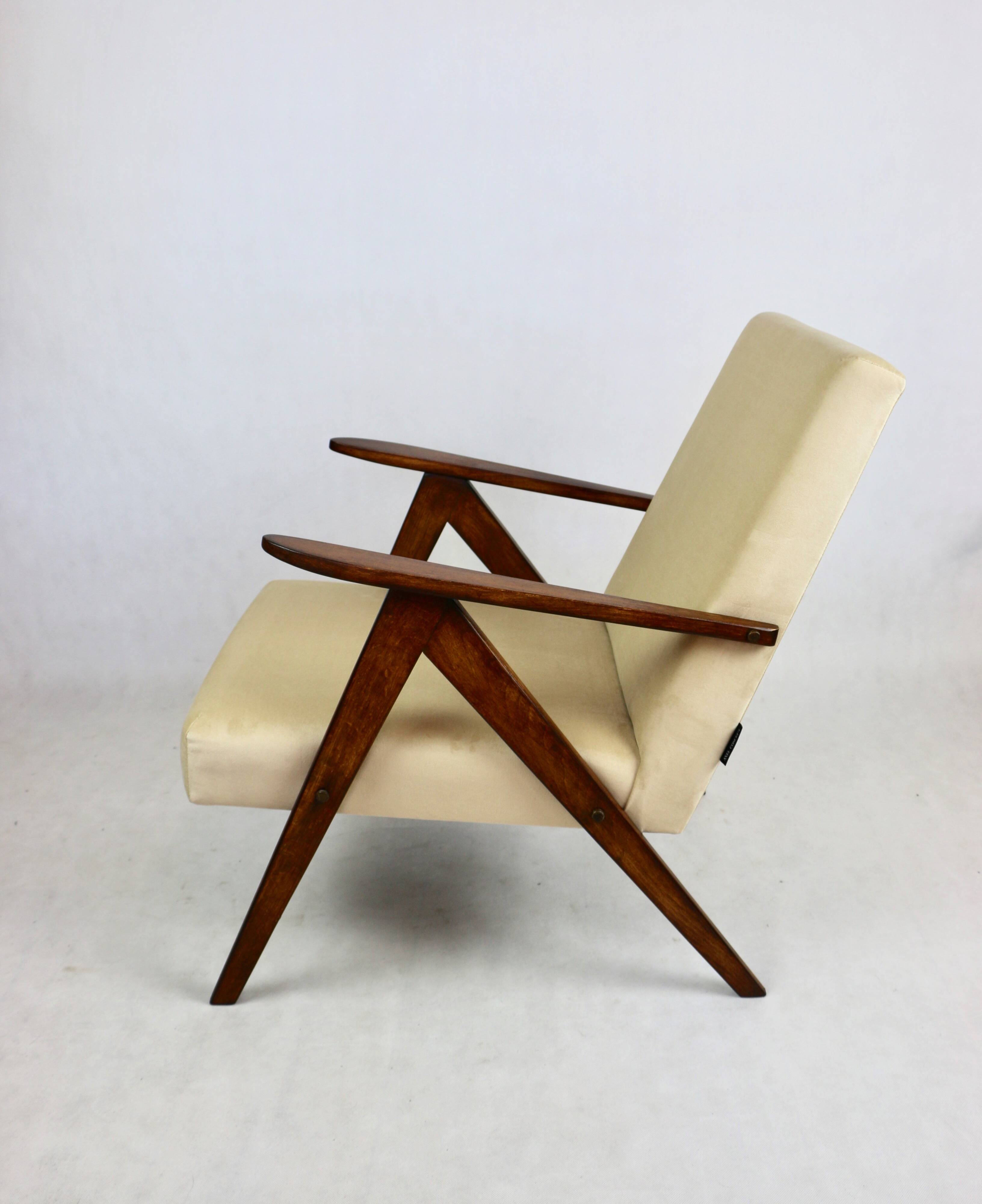 Vintage B-310 VAR armchair in light brown beige velvet - 2 pieces available