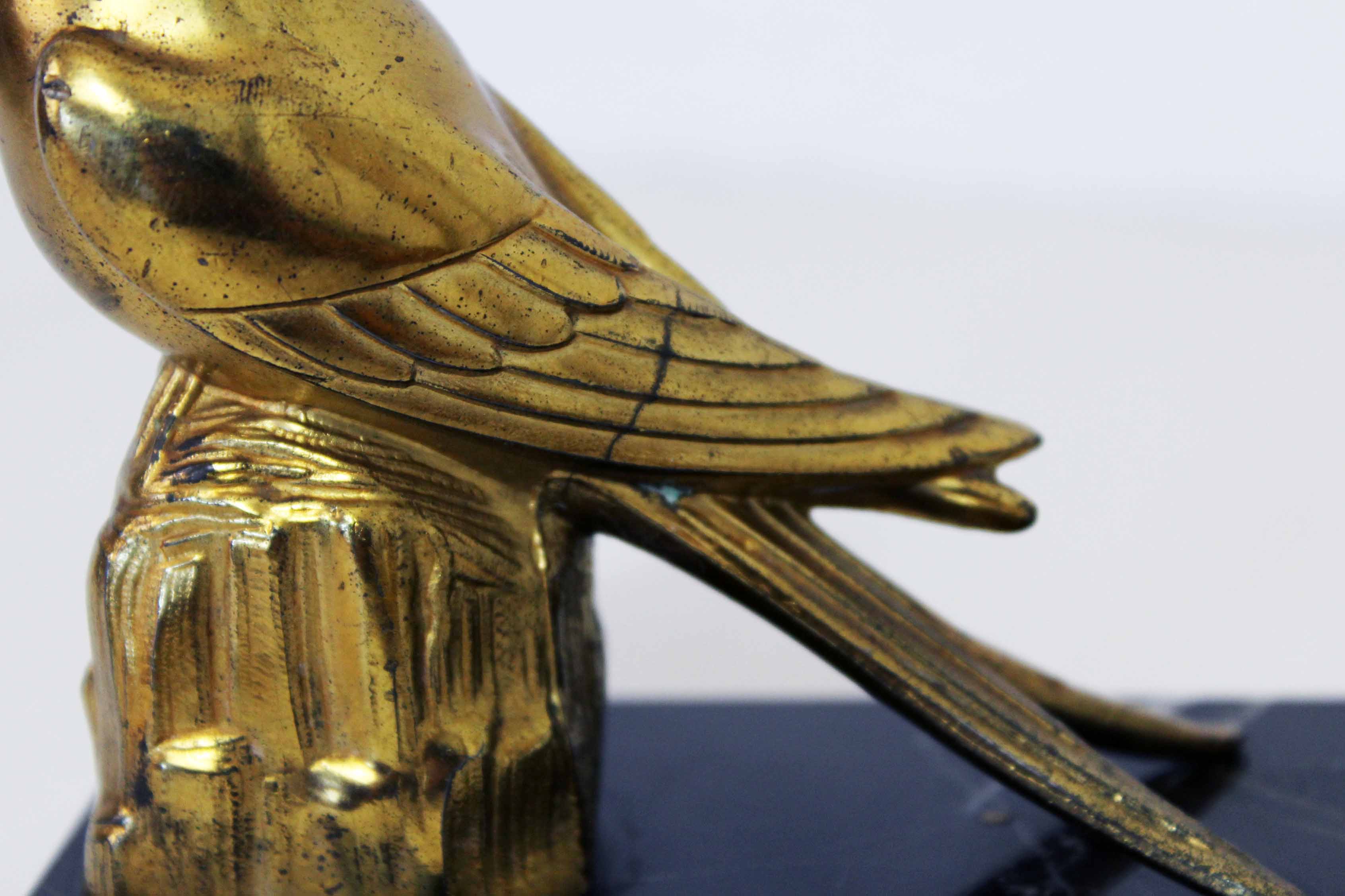 Serre livres "oiseaux" en laiton et marbre