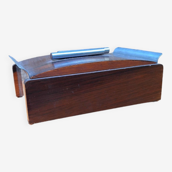 Art Deco metal and rosewood box