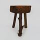 Tripod oak milking stool, Ariège peasant art, France (19th century)