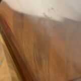 Smoked Plexiglas coffee table on wheels -