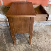 Louis XV Style Nightstand Table Wood Drawer + Vintage Case