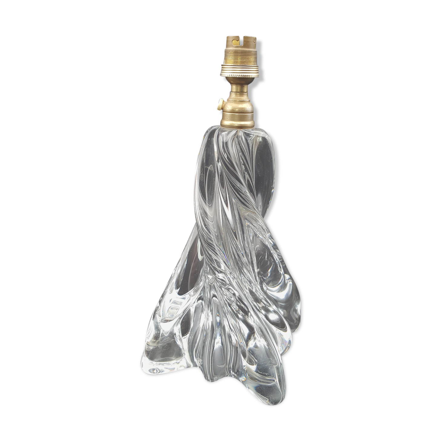 old heavy crystal lamp foot design 60 70s