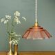 suspension vintage art deco lampshade in frosted pink glass