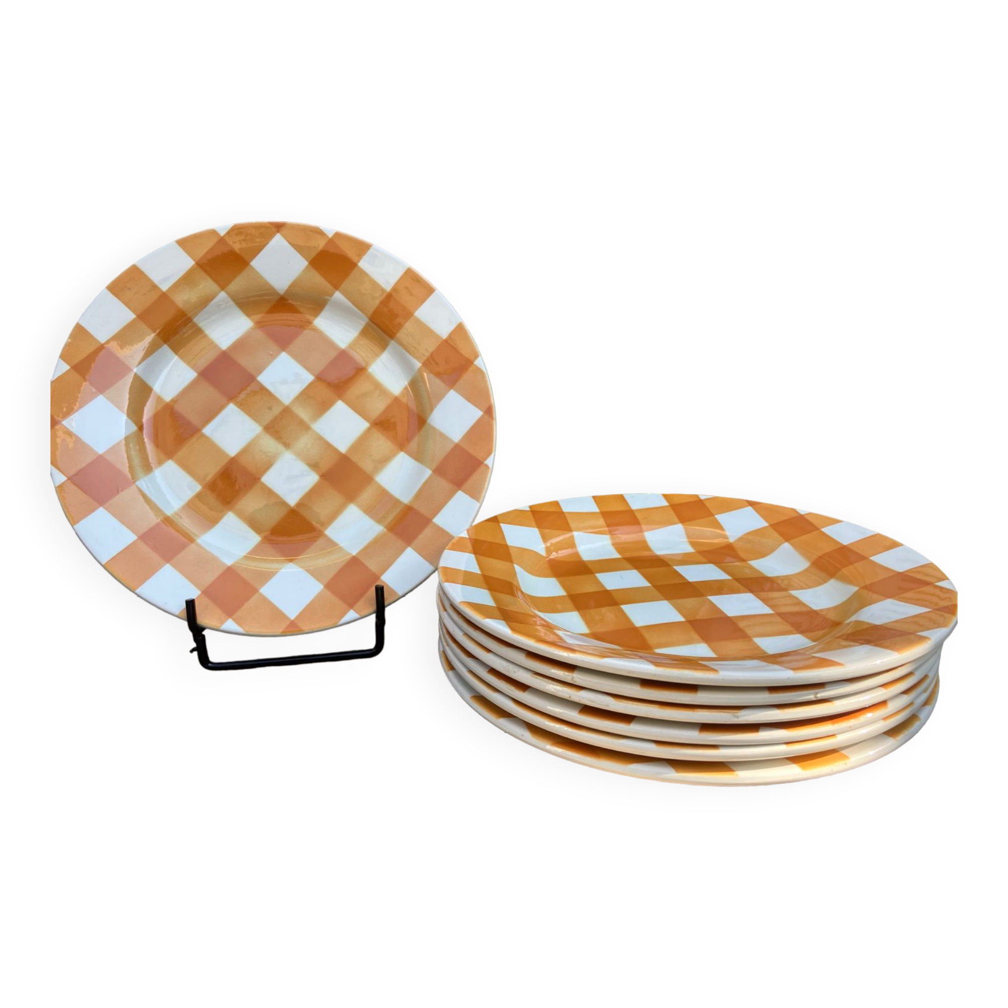 7 vintage dinner plates