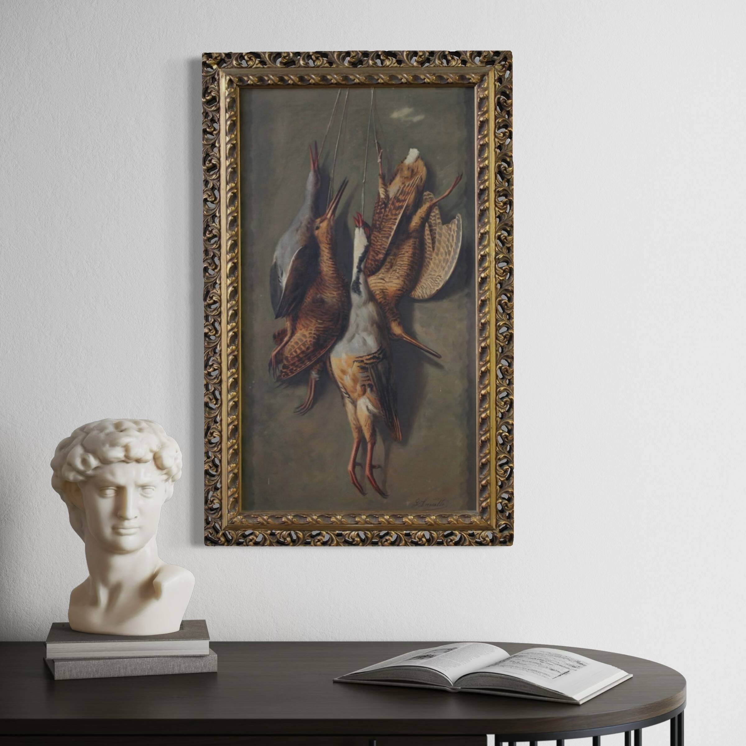 Peinture italienne du XXe siècle, nature morte avec gibier.