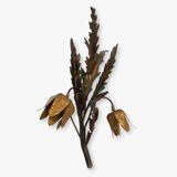 Floral brutalist wall lamp attributed to Maison Jansen 1970