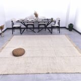 9x10 Mustard Beige Handmade Wool Moroccan Rug, 278x298Cm