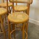 Set of 4 vintage Italian bentwood & cane bar stools, 1970s