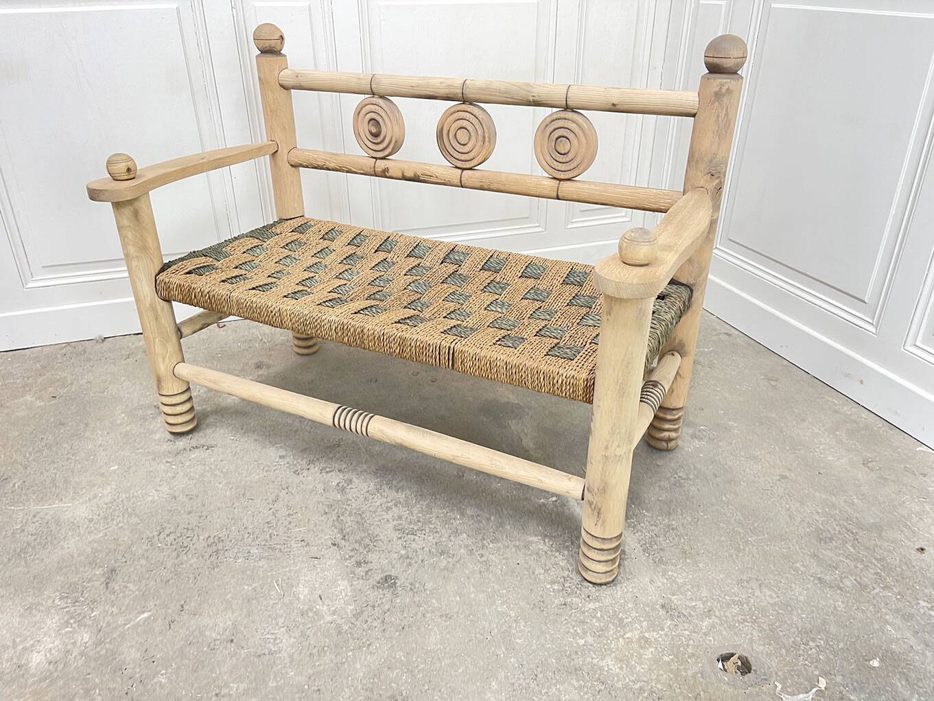 Two-tone rope bench from the 1950s