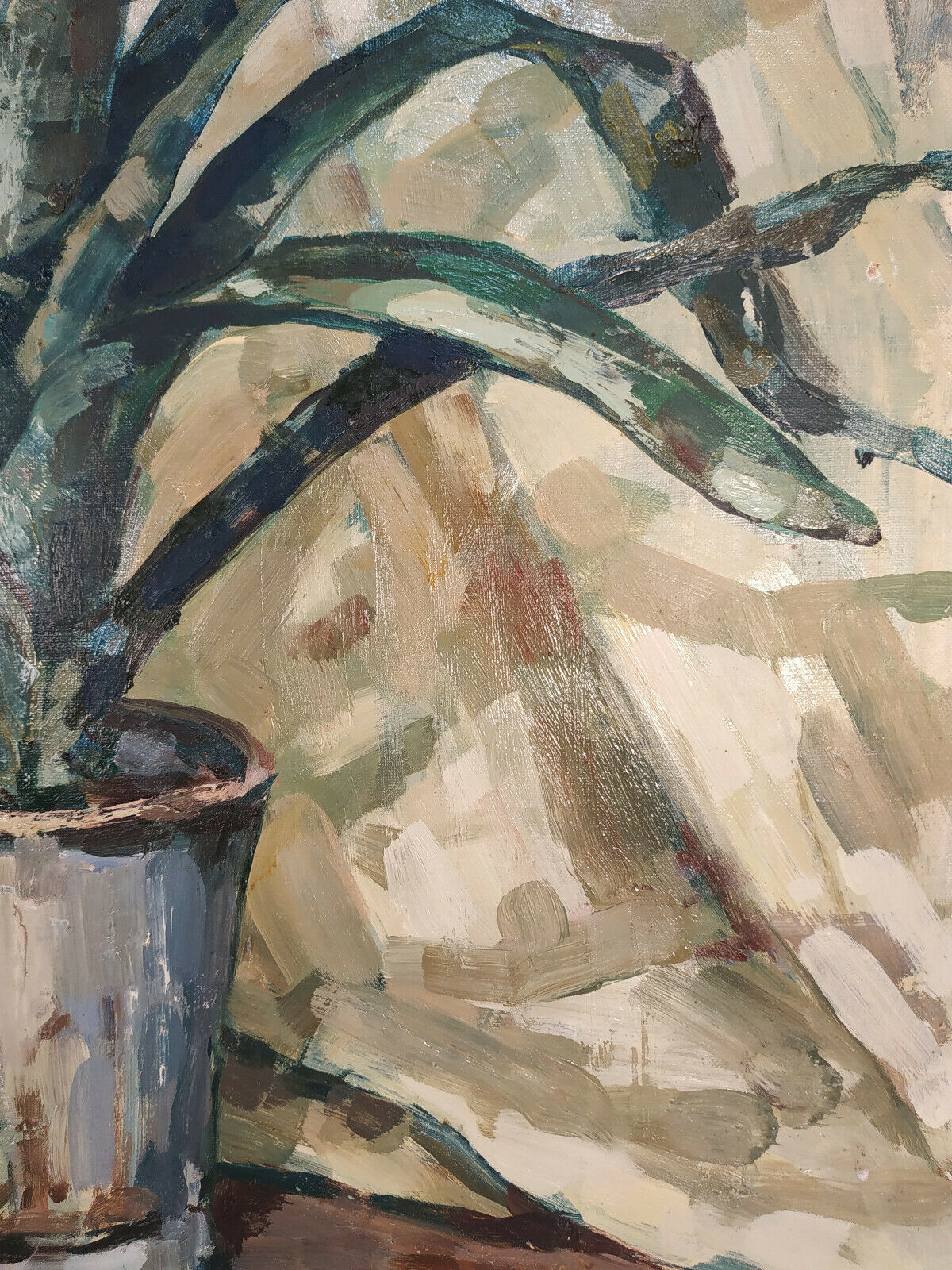 Pot flower - 1945 -oil - Japanese school by Shibata