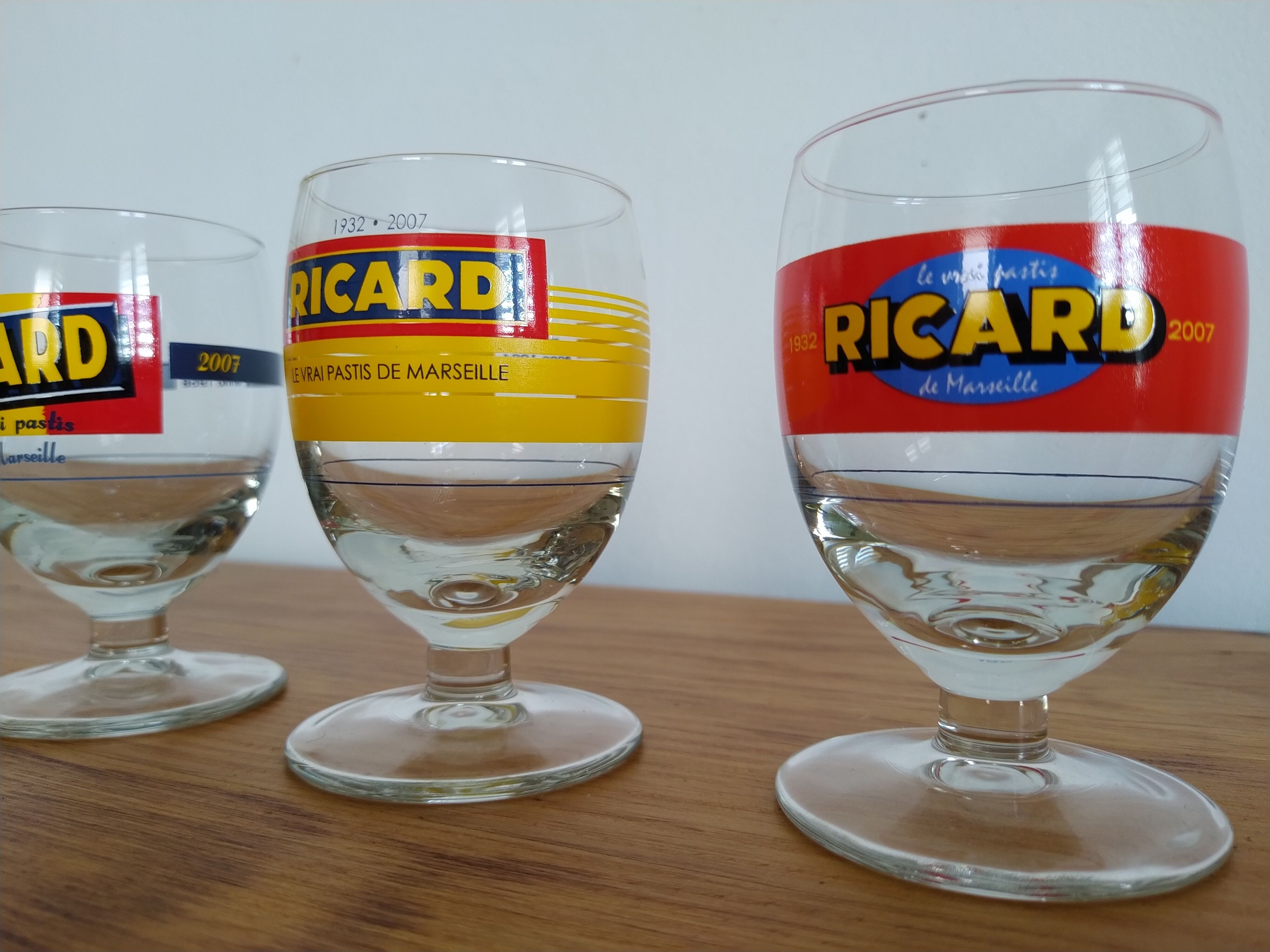 Set of 3 glasses ricard collector 75 years vintage