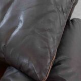 Brown leather 2-seater sofa Cassina Maralunga by Vico Magistretti
