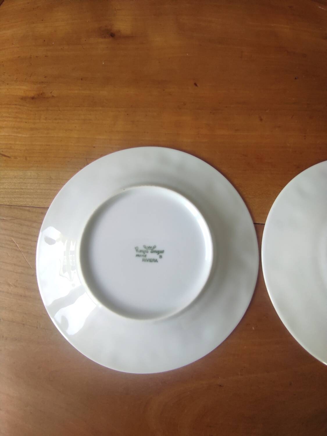 Set of 2 Limoges porcelain plates with Riviera decor