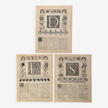 Réservé Clarisse - Lot de 3 lithographies lettres - 1900