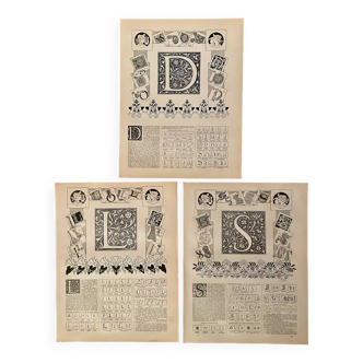 Reserved Clarisse - Lot of 3 letter lithographs - 1900