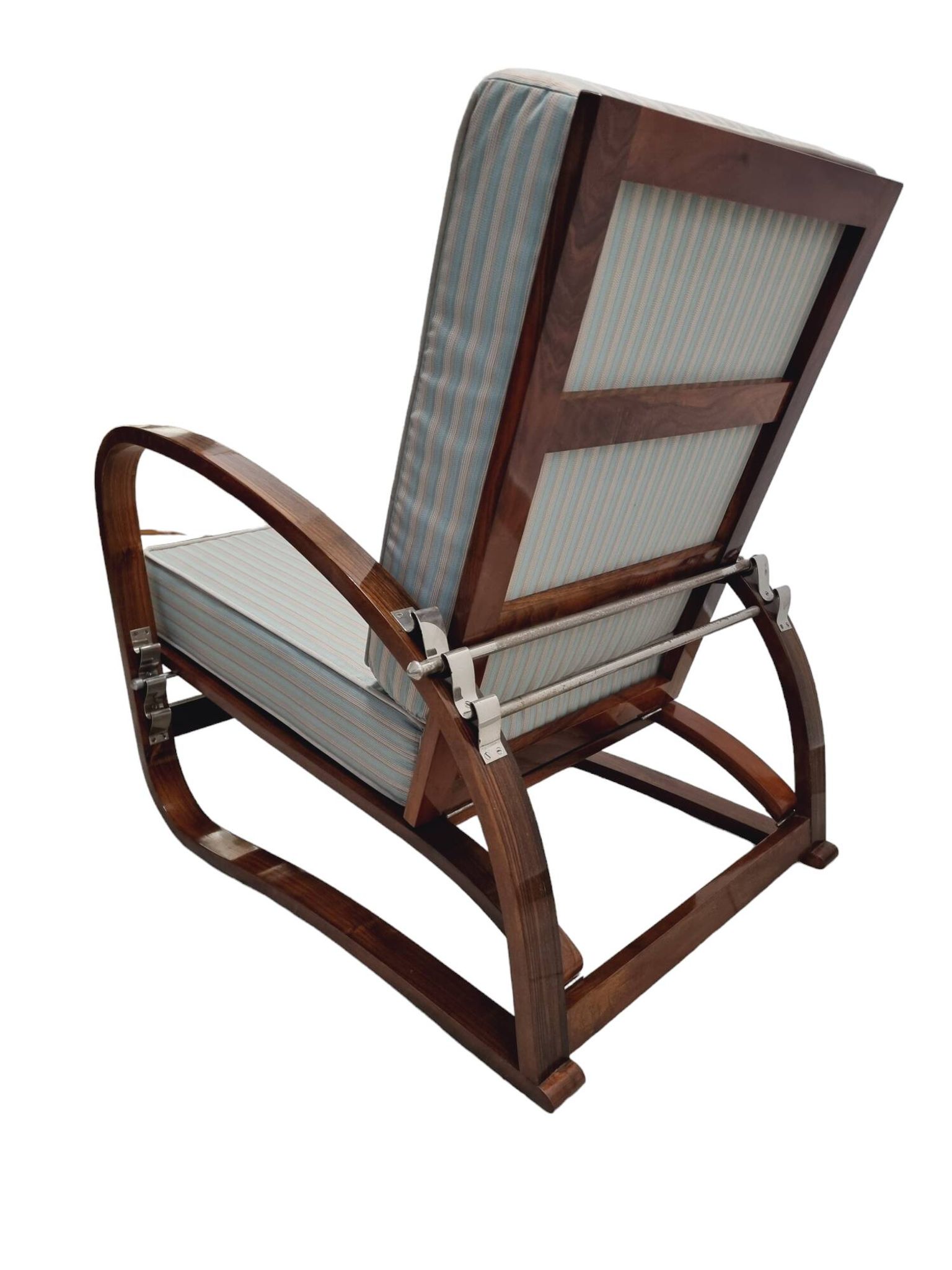 Adjustable H-70 Walnut Bentwood Lounge Chair by Jindrich Halabala, 1930s