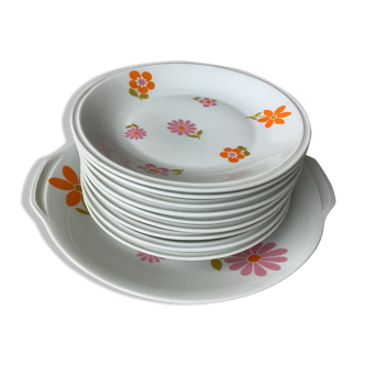 Dessert service seventies porcelain from France Limoges