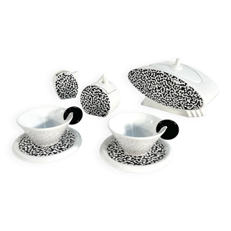 Ceramic coffee set by l. saccardo & m. materassi for mas italy, 1980s