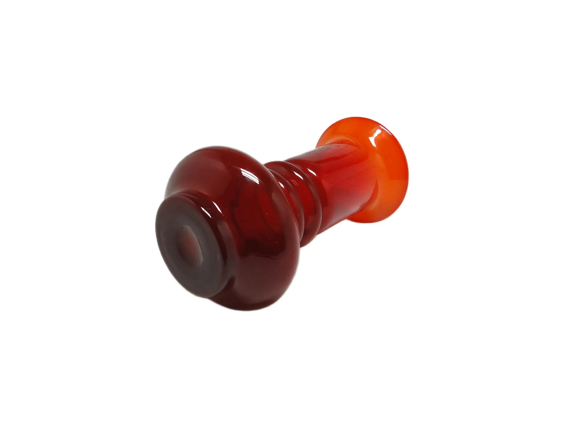 Mid-century modern vase, red glass, by L. Fiedorowicz, Poland, 1970s