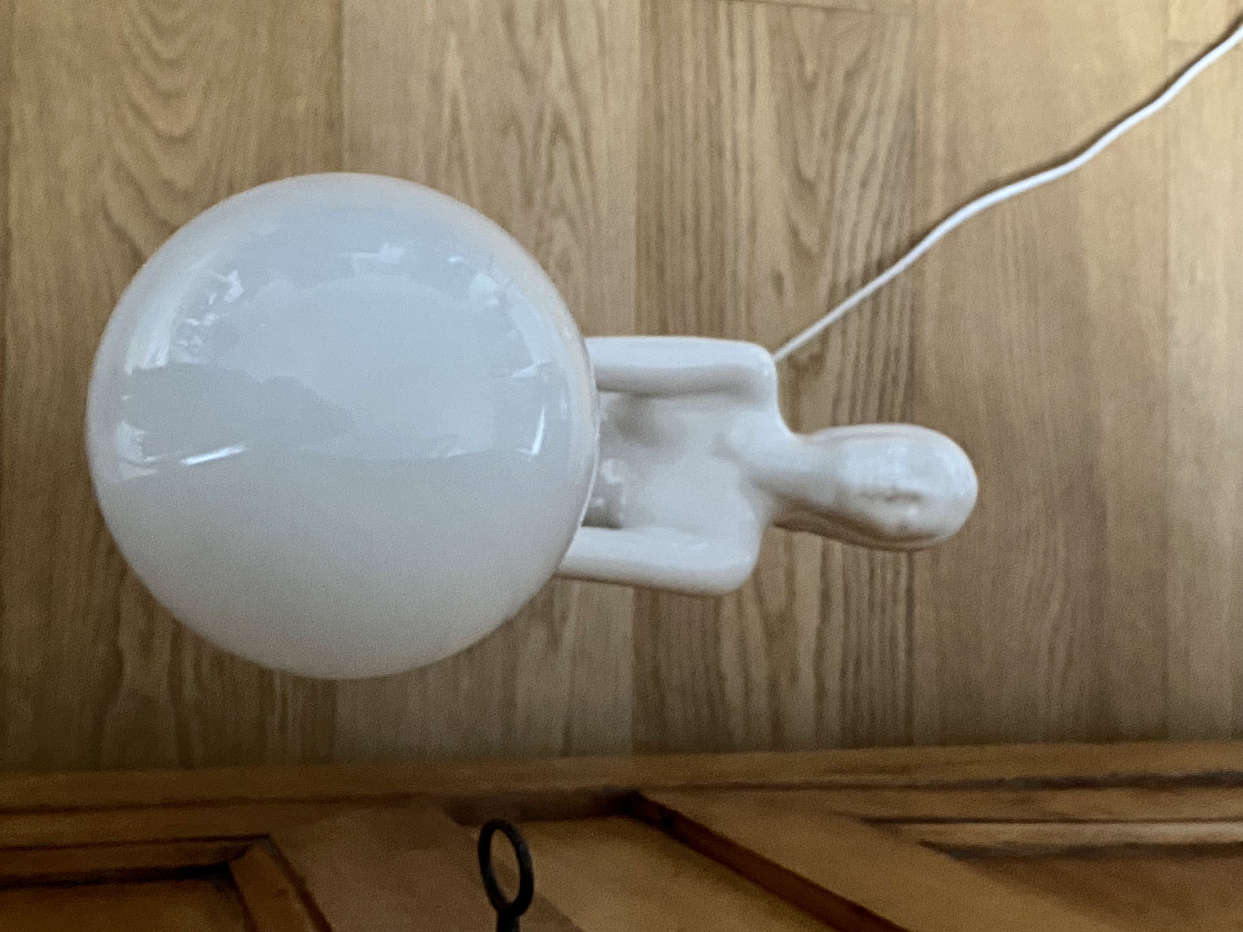 White ceramic lamp and opaline globe woman art deco art nouveau