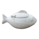 Antique white ceramic fish tureen