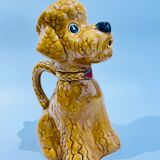 Pichet en barbotine caniche camel