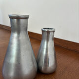Vintage pair of chrome vases from the 1970s.