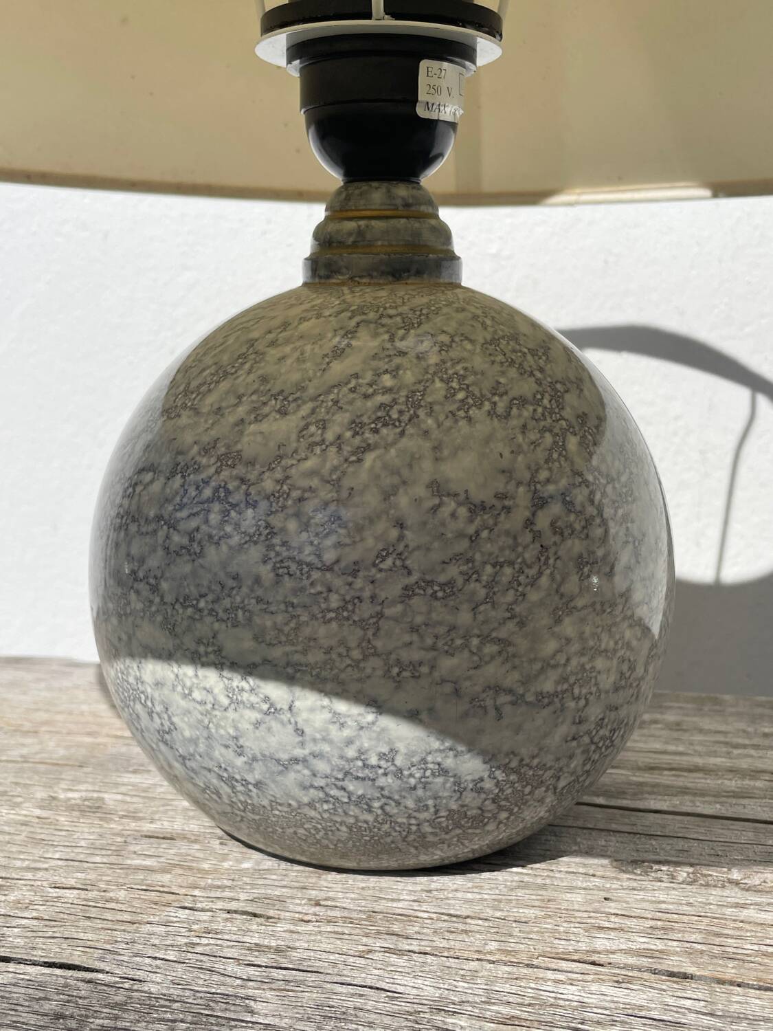 Speckled wood ball lamp 1980