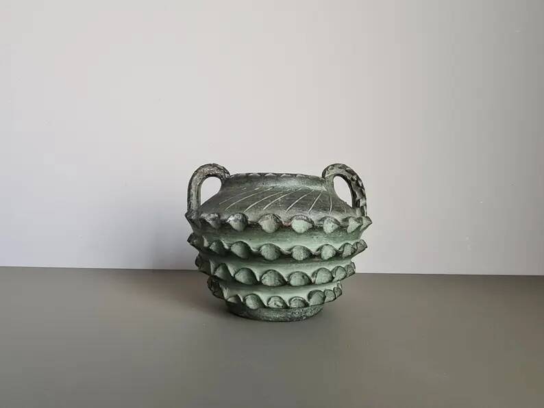 Brutalist vase from the 1960s, French pottery.
