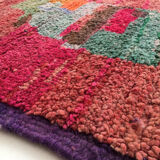 Moroccan Berber carpet red boujaad with colorful patterns 260x170cm