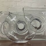 Trio of vintage molded glass vases from the 70s