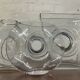 Trio of vintage molded glass vases from the 70s