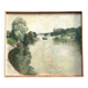 La Seine vers Marly de M. Tassart vers 1950. Huile sur panneau.