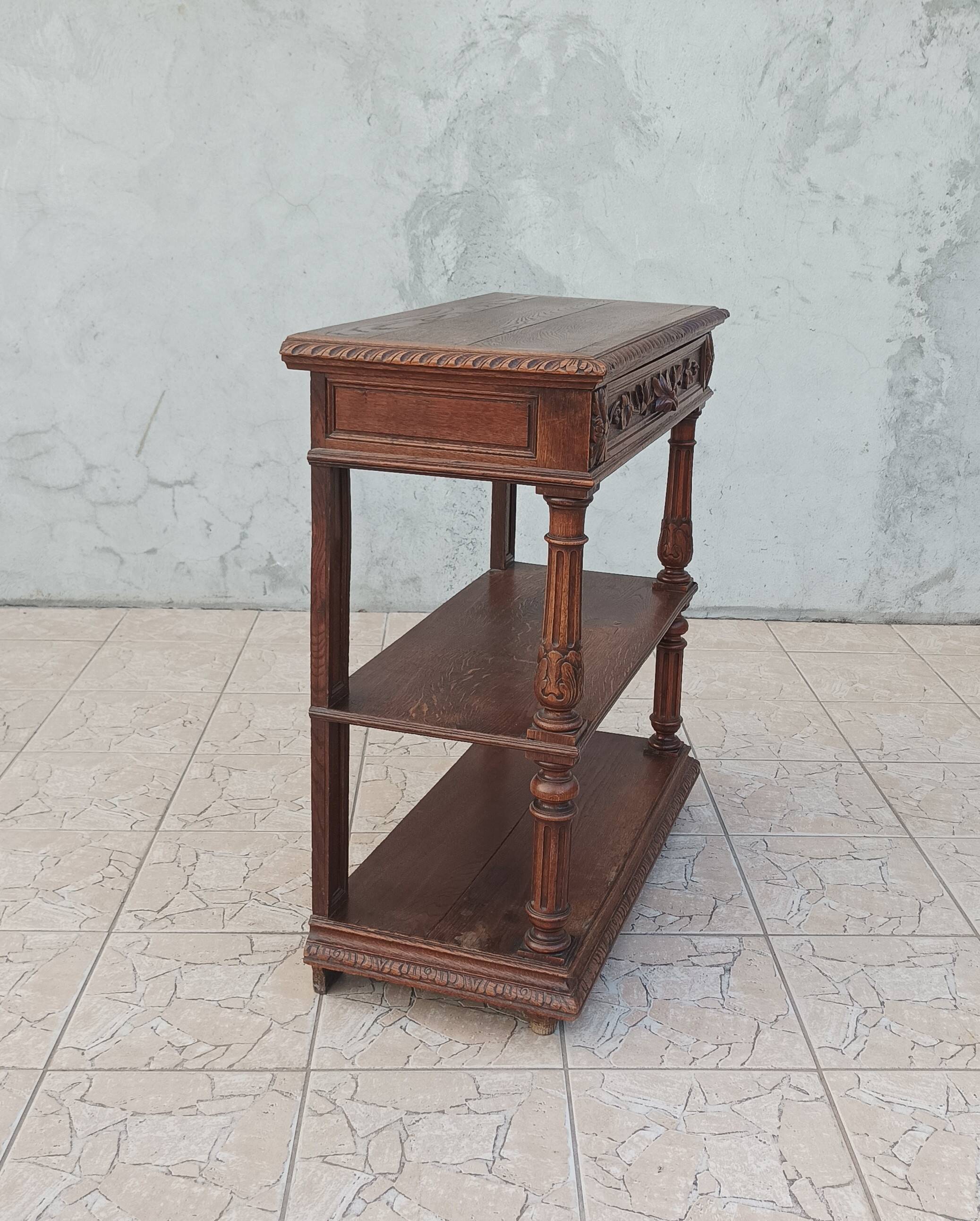 Renaissance style oak console