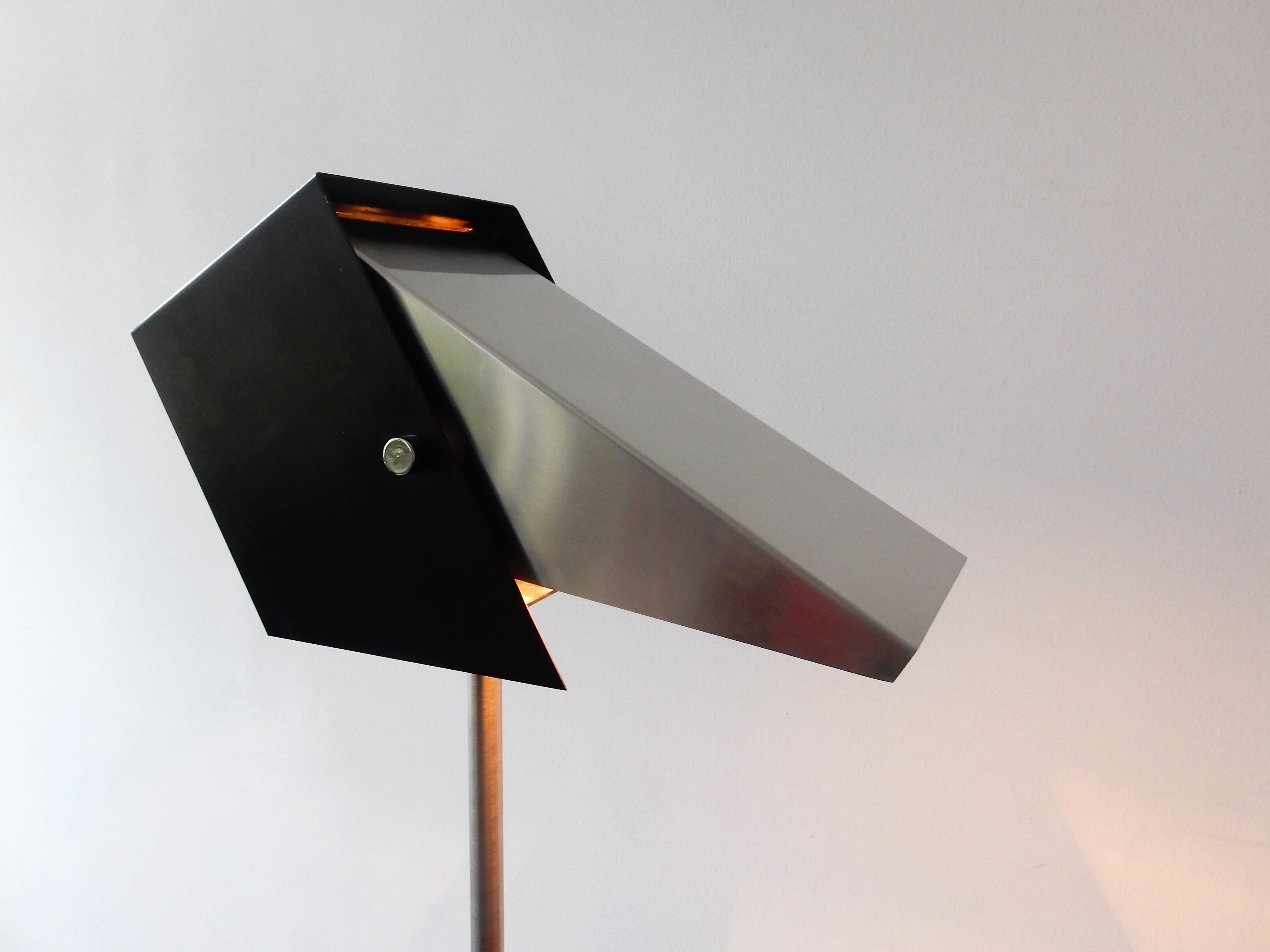 Black and metal adjustable floor lamp for Lyfa, 1960's