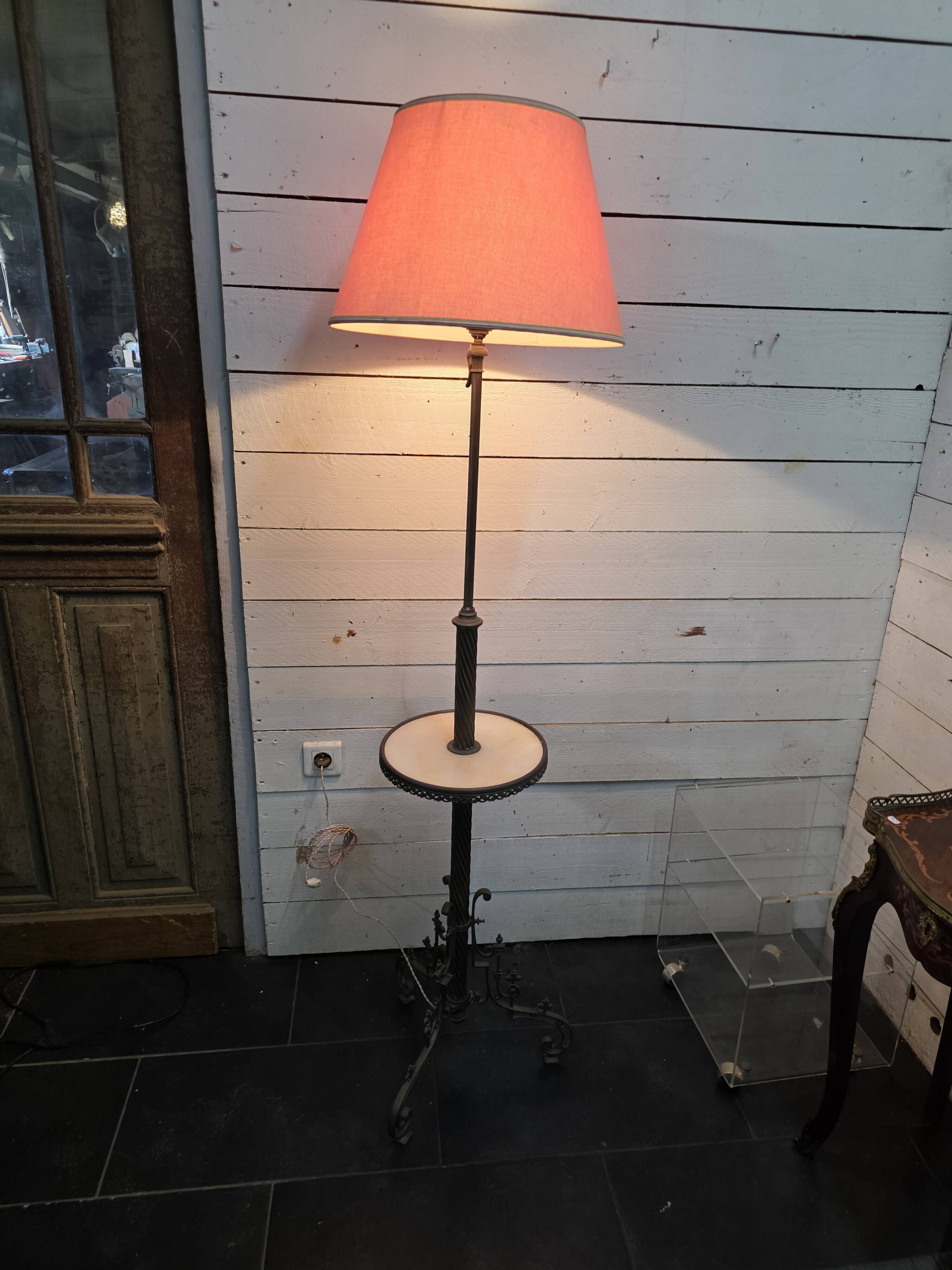 Napoleon III floor lamp in bronze and brass