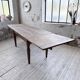 Solid oak farmhouse table with integrated extensions 1950