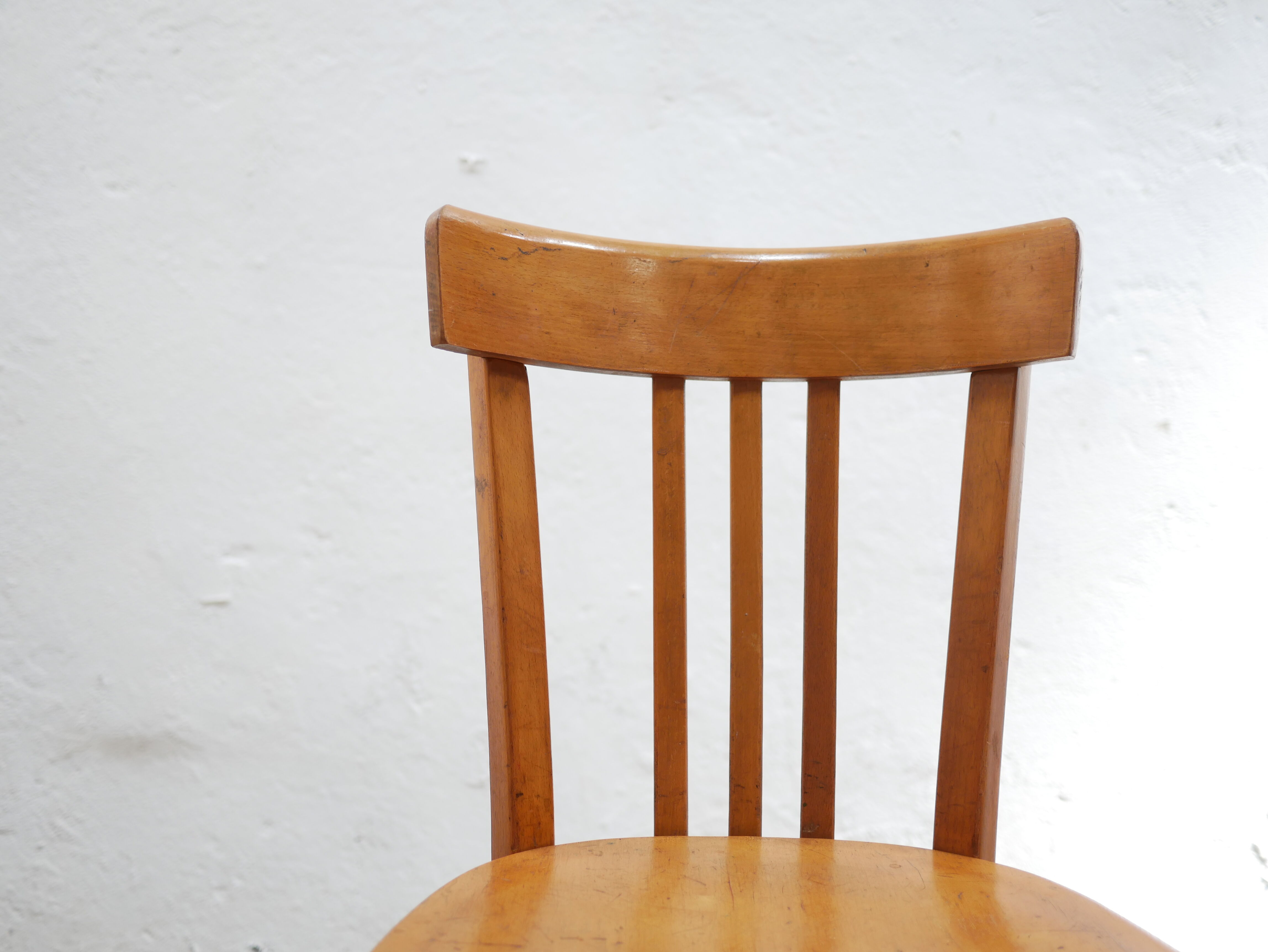 Vintage wooden bar chair by Baumann editions