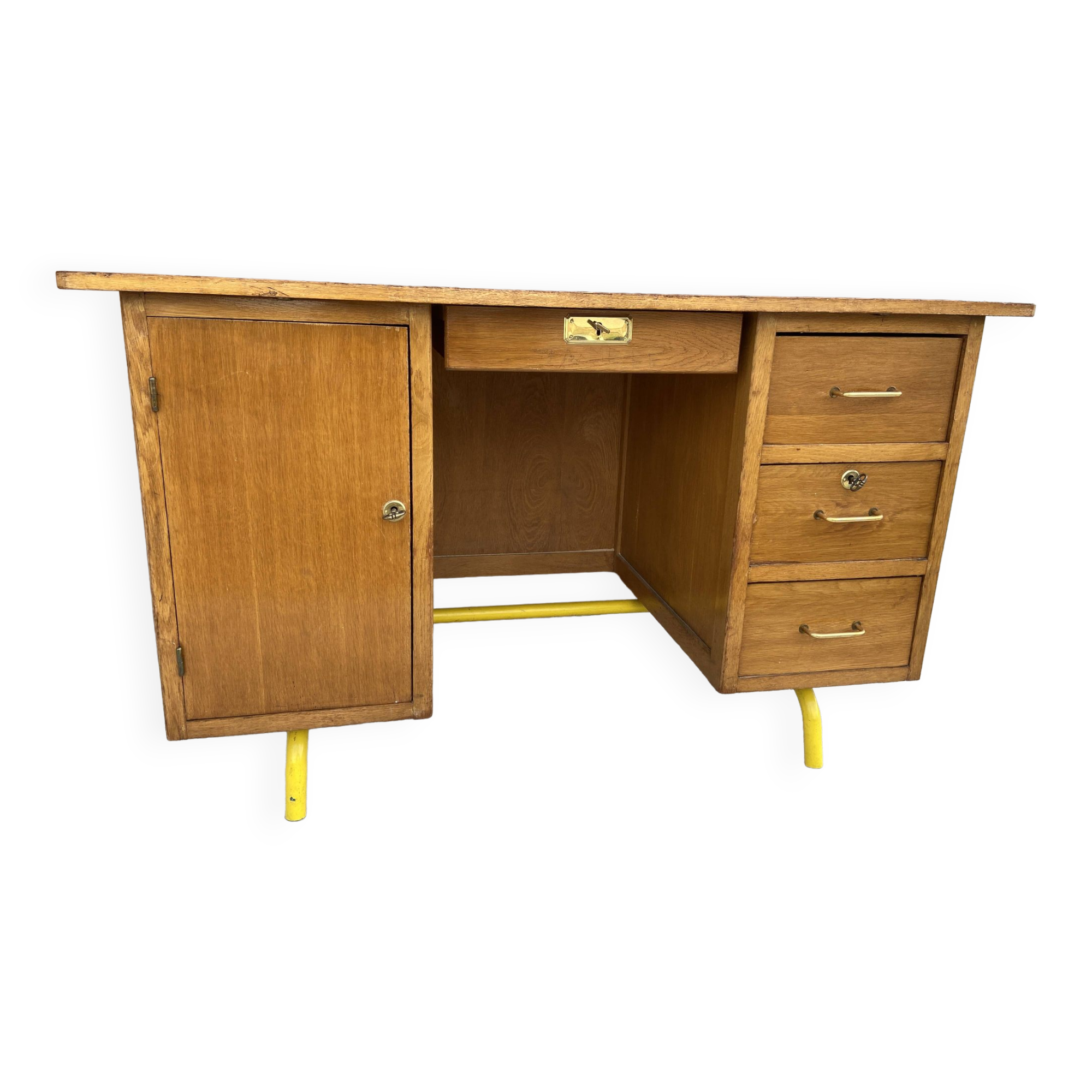 Vintage Schoolmaster's Desk Mullca Delagrave 1970 Mid-century Desk