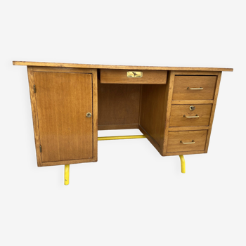 Vintage Schoolmaster's Desk Mullca Delagrave 1970 Mid-century Desk