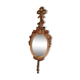Louis XVI style mirror in polychrome plaster