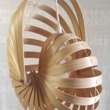 Designer wooden pendant light "Nautilus" model - 2000s