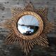 wicker rattan star mirror, bulging witch 47x48 cm
